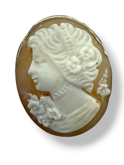 Brooch Mandile 1922 Woman Cammei  in Silver Conchiglia 2MSPC10 - 2MSPC10